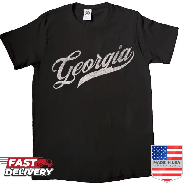 Vintage shirt celebrating Georgia with city and state graphics
