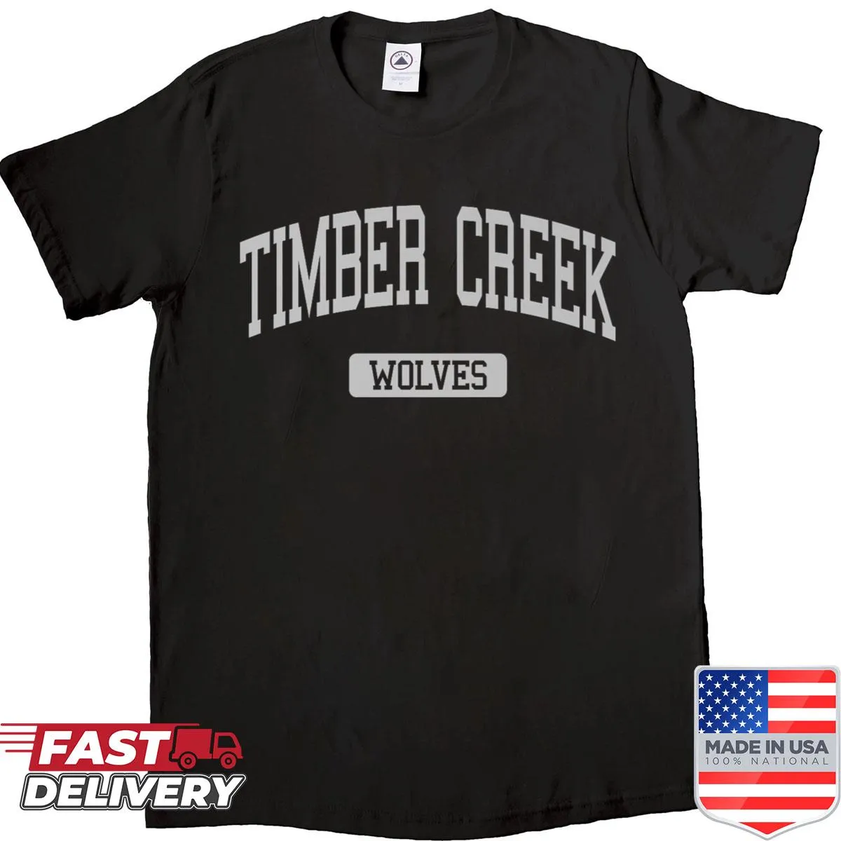 Vintage-style Timber Creek High School varsity T-shirt