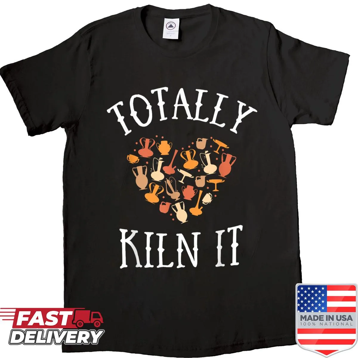 Playful pottery-themed shirt with a humorous phrase
