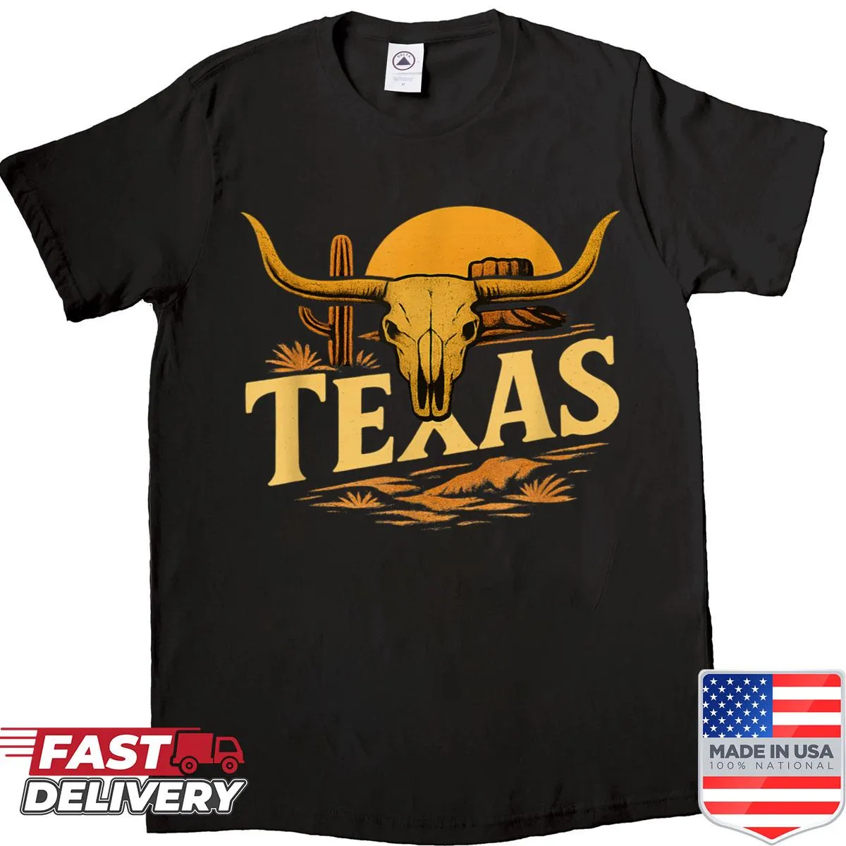 Vintage distressed Texas-themed shirt for men and women