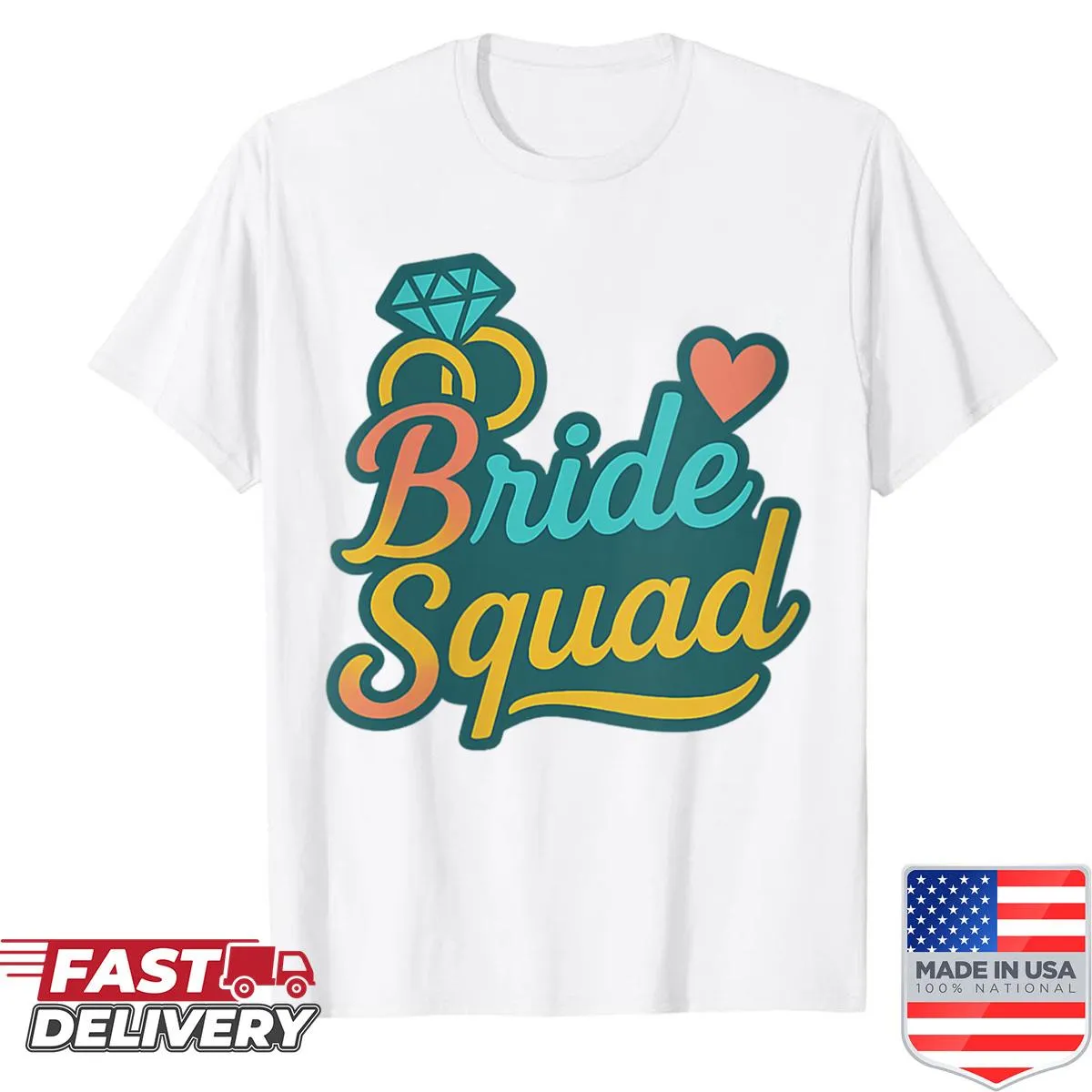 Bride Squad shirt for bridal party with matching text