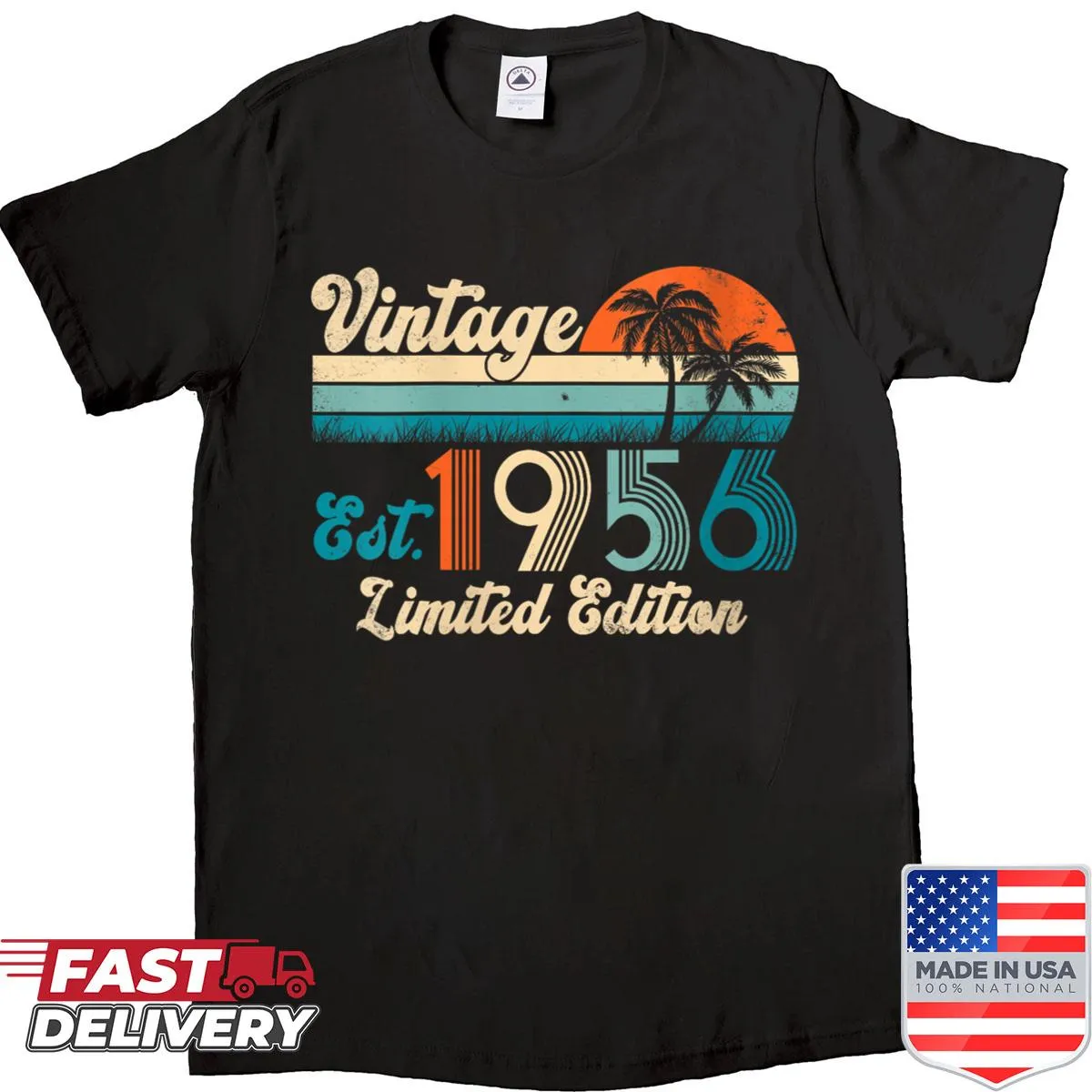 Vintage 1956 typography on a birthday shirt