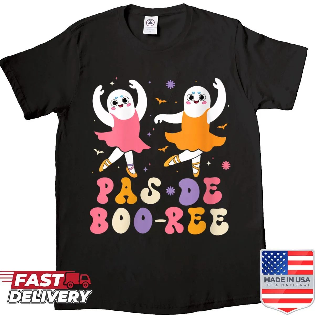 Ghost ballet dancer Halloween shirt with a playful design