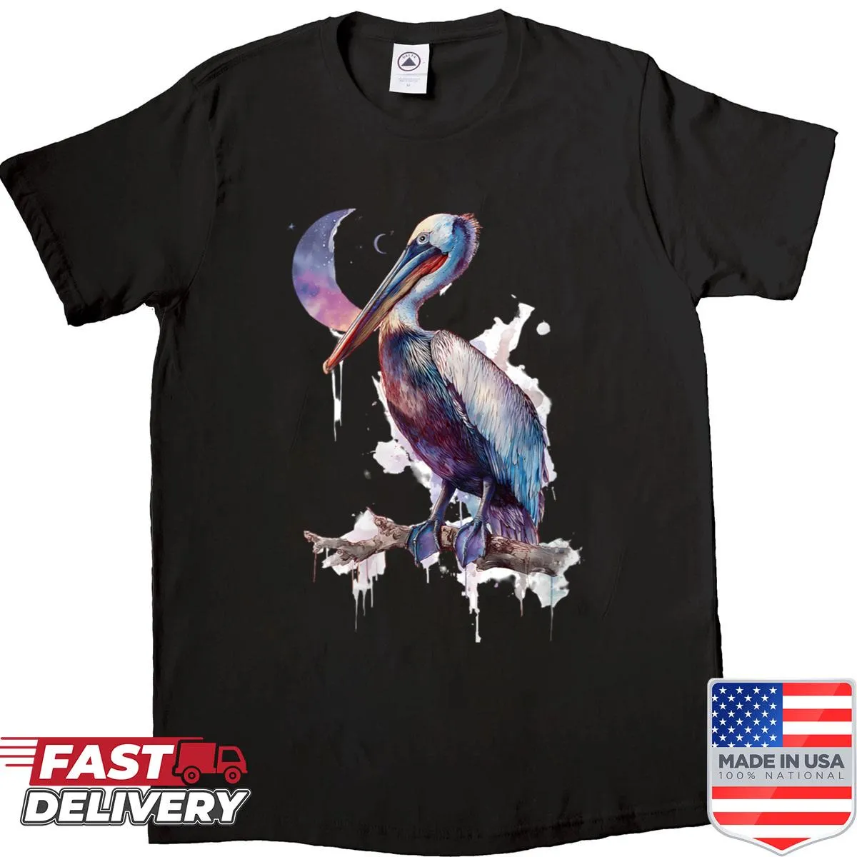 Illustrated pelican shirt celebrating seabird lovers
