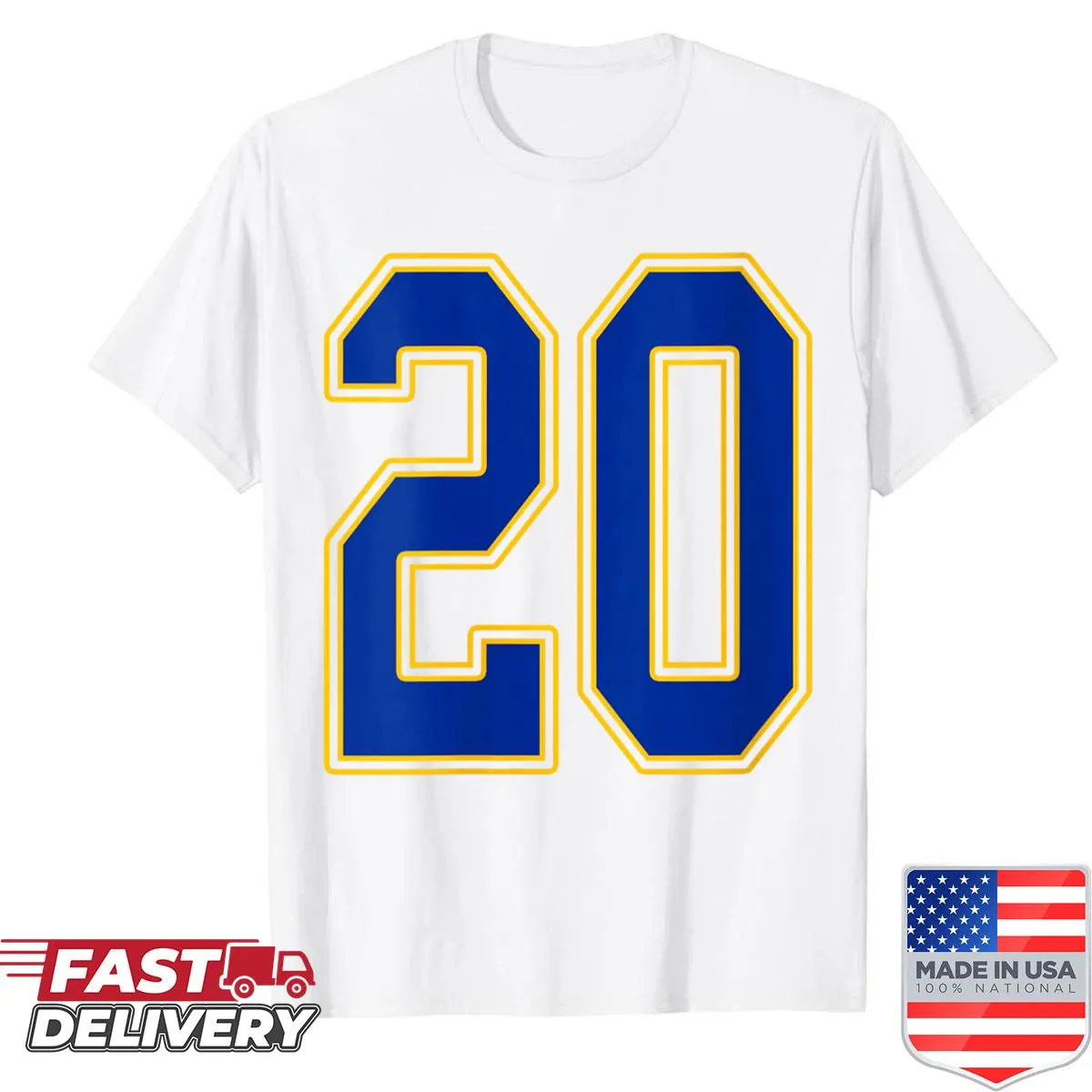 Women's shirt featuring number 20 jersey design.