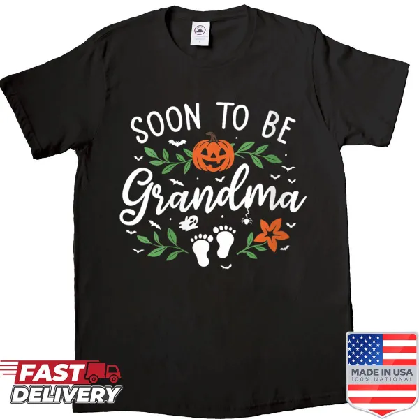 Cute announcement shirt for soon-to-be grandmas with Halloween theme