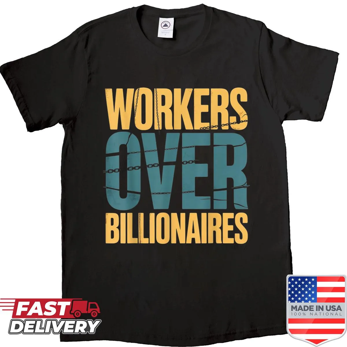 Workers Over Billionaires graphic T-shirt