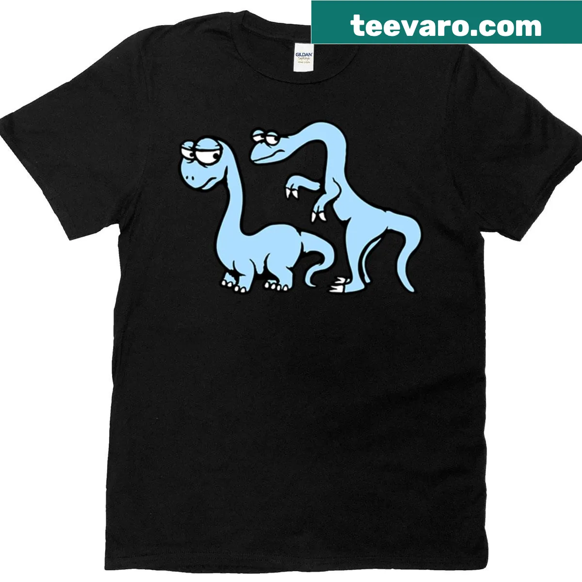 Cute dinosaur t-shirt featuring a shy and fearful dinosaur design — on a men's t-shirt