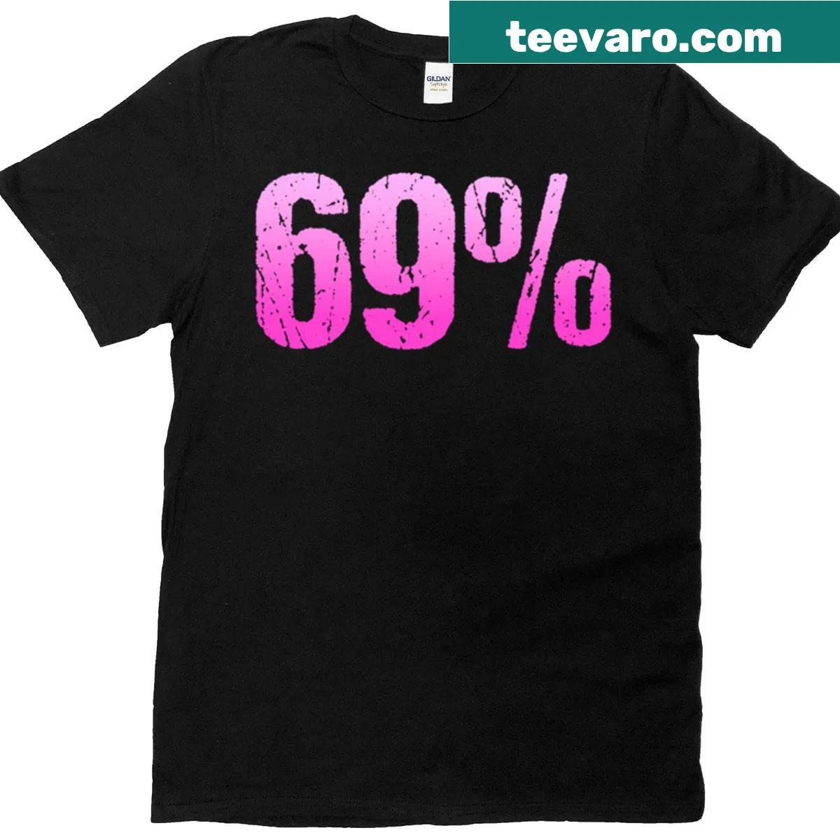 Graphic t-shirt featuring '69' in grunge typography style — on a men's t-shirt