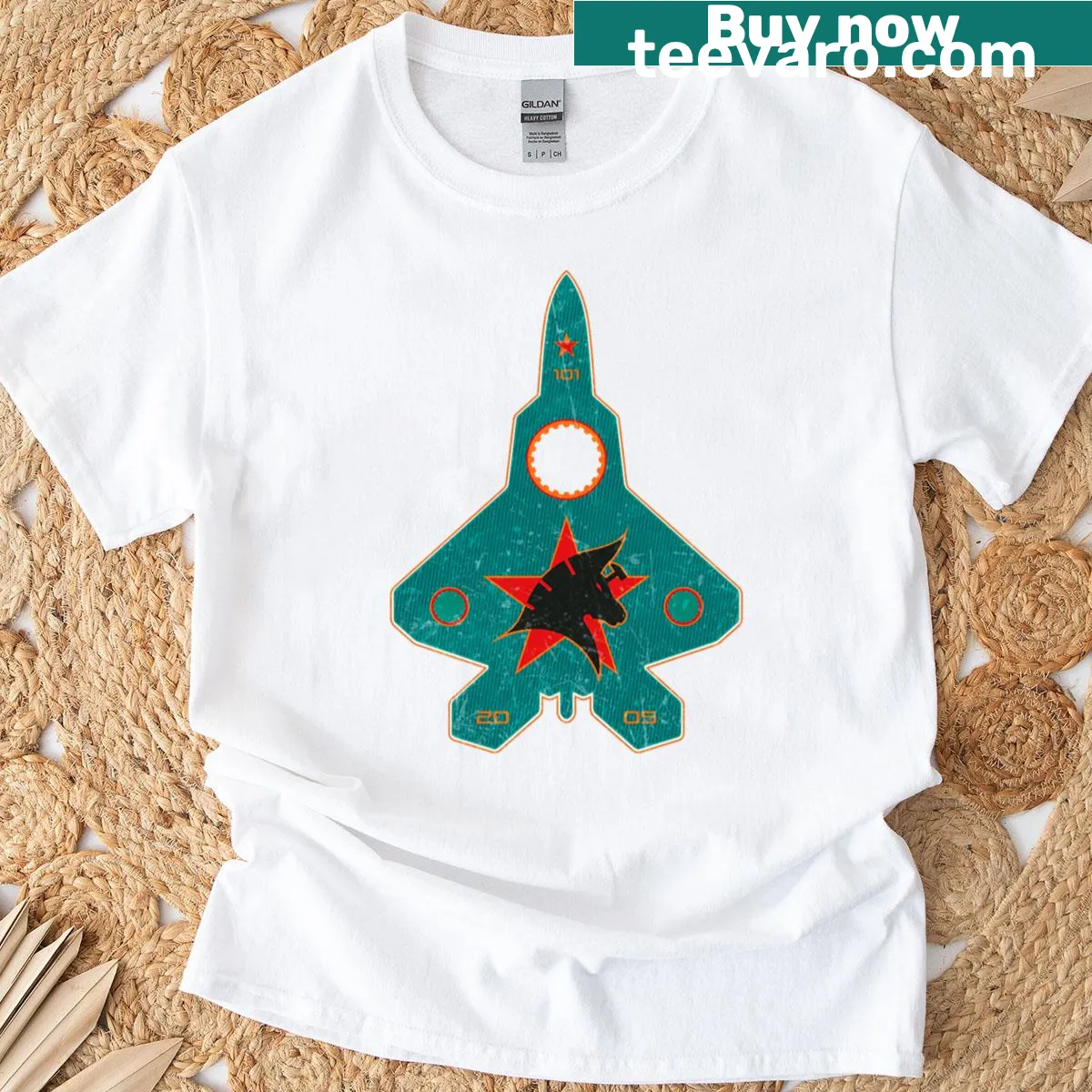 Cartoon t-shirt featuring industrial aircraft design — on a men's t-shirt