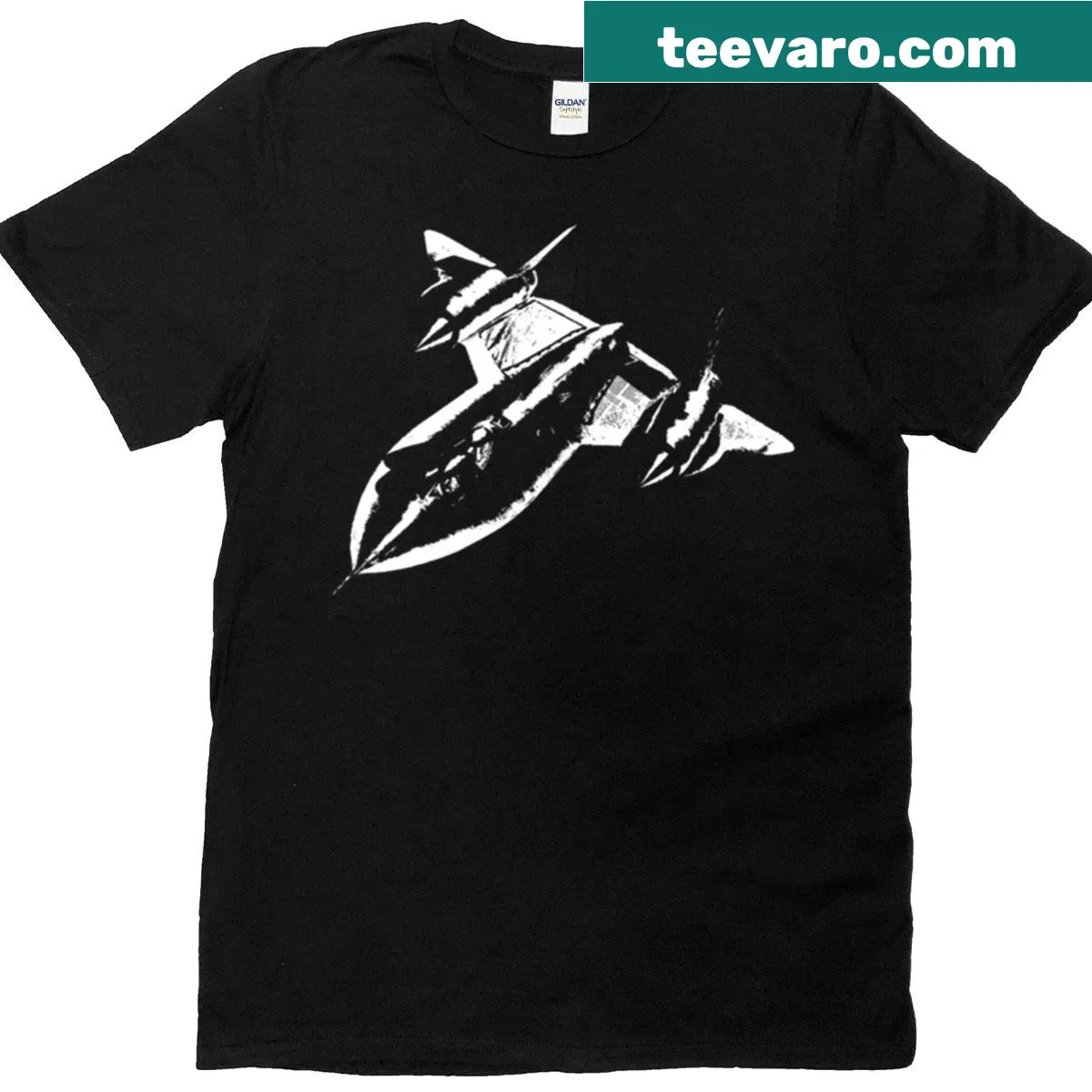 Illustrated t-shirt featuring the SR-71 Blackbird aircraft — on a men's t-shirt
