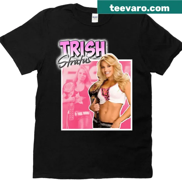 Oversized T-shirt featuring Aj Lee and Trish Stratus graphic.