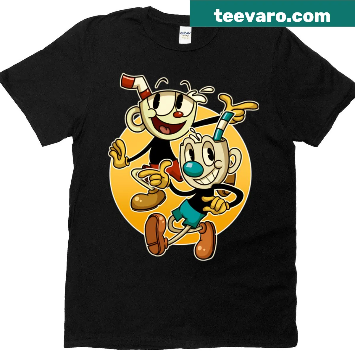 Retro t-shirt featuring villains and 'And The Devil Dice' text — on a men's t-shirt