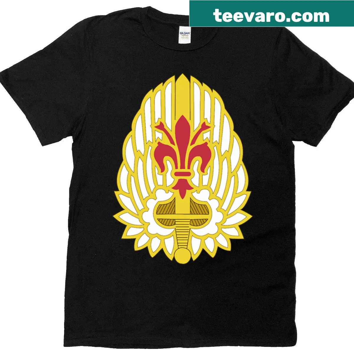 Army 52nd Aviation Battalion badge on a t-shirt — on a men's t-shirt