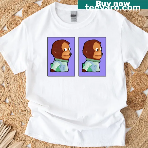 Humorous shirt featuring an awkward monkey looking away