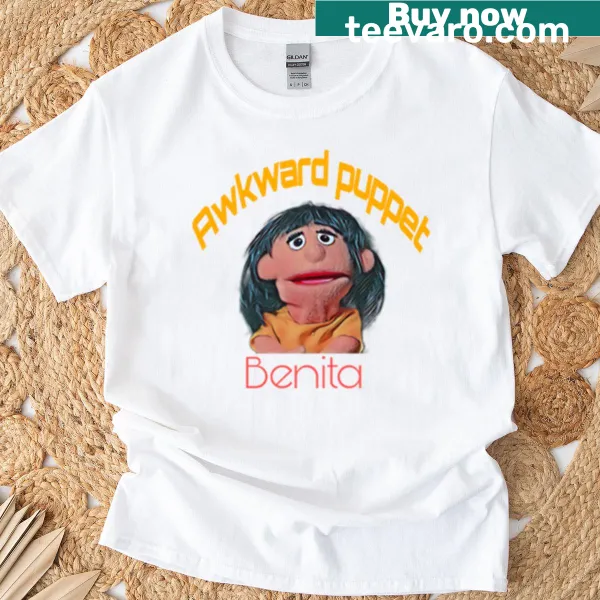 Cartoon Awkward Puppet Benita t-shirt with a funny puppet design