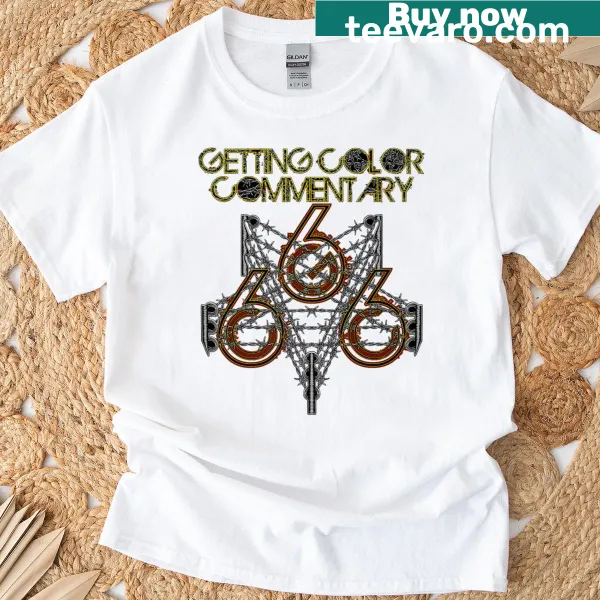 Edgy barbed wire pentagram graphic T-shirt