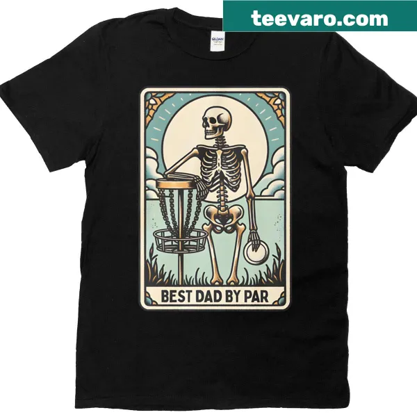 Best Dad By Par t-shirt with whimsical tarot card design