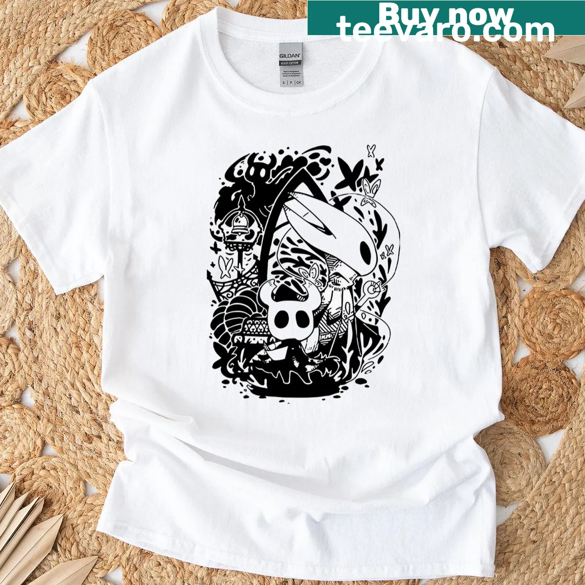 Illustration of Hollow Knight character on a T-shirt — on a men's t-shirt