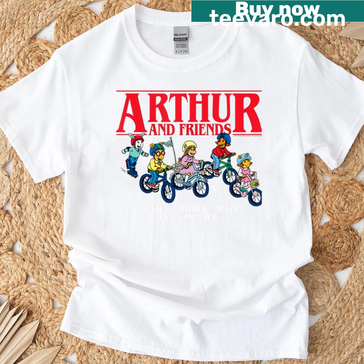 Vintage logo kids movie series t-shirt with cartoon design — on a men's t-shirt