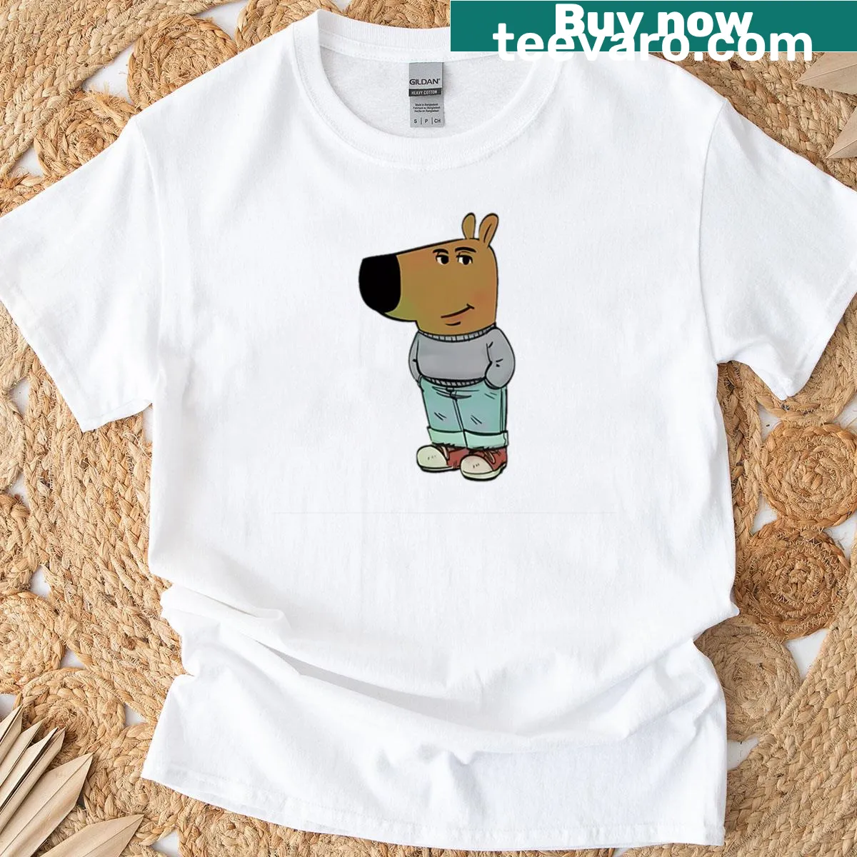 Chill As Hell T-shirt with bold text — on a men's t-shirt