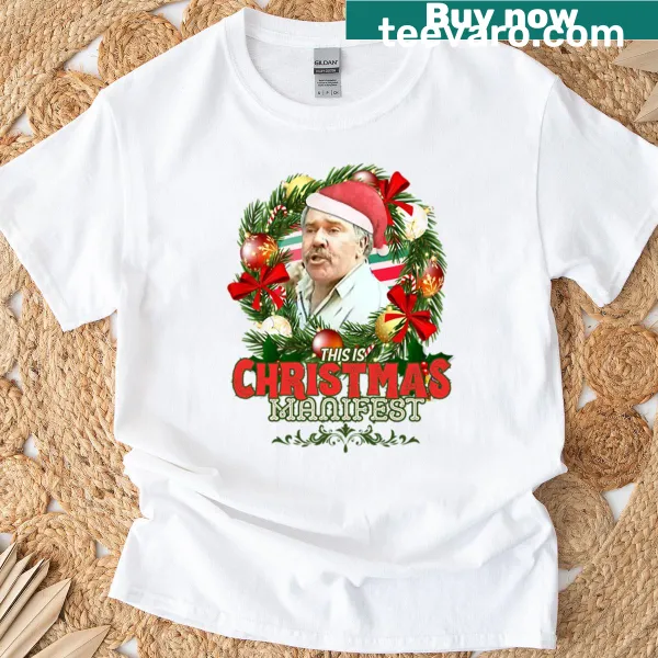 Christmas-themed T-shirt with festive typography