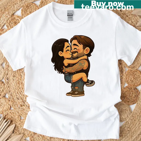 Cute chibi graphic of AJ Lee on an oversized T-shirt