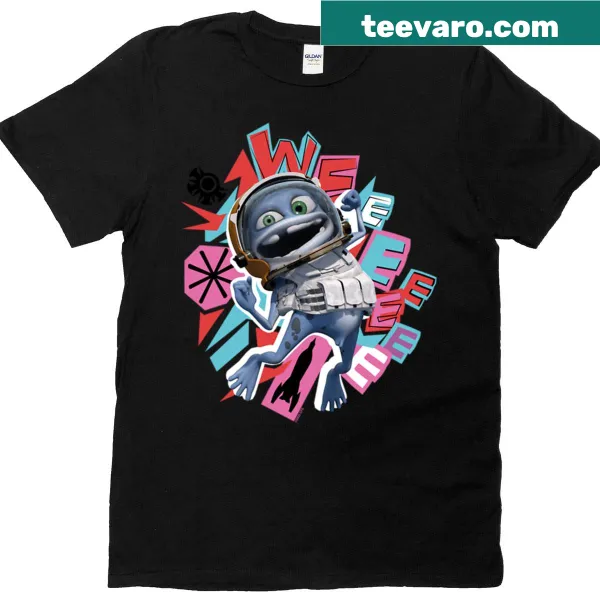 Fun T-shirt featuring the Crazy Frog character and playful text