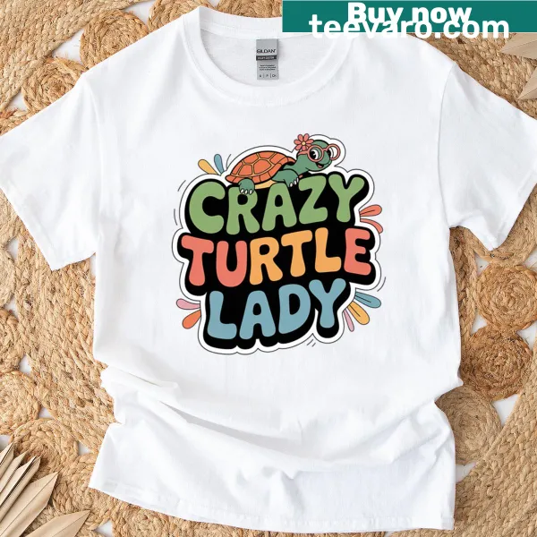 Cartoon turtle design with playful text for turtle lovers