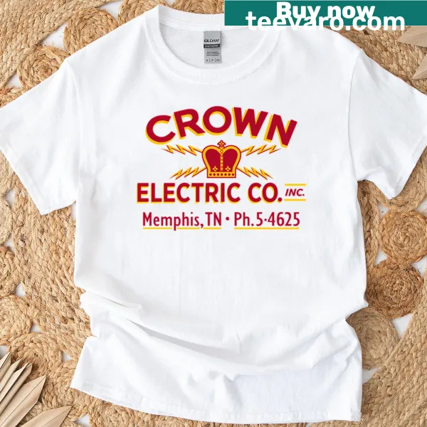 Vintage-style t-shirt featuring Crown Electric Co and truck design