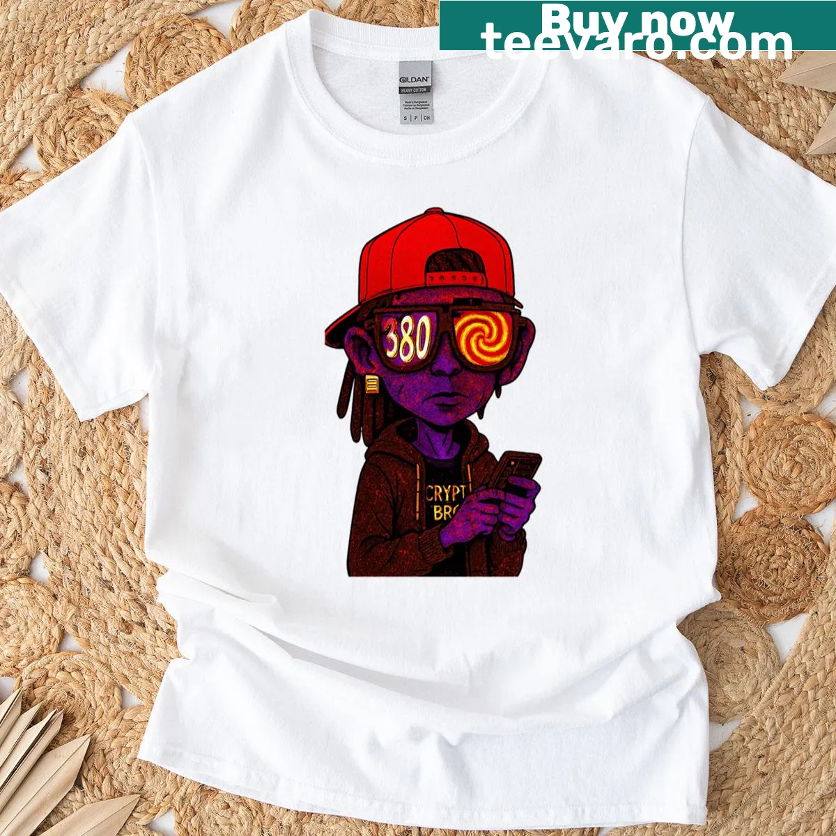 Funny t-shirt with bold text 'Crypto Boys' — on a men's t-shirt