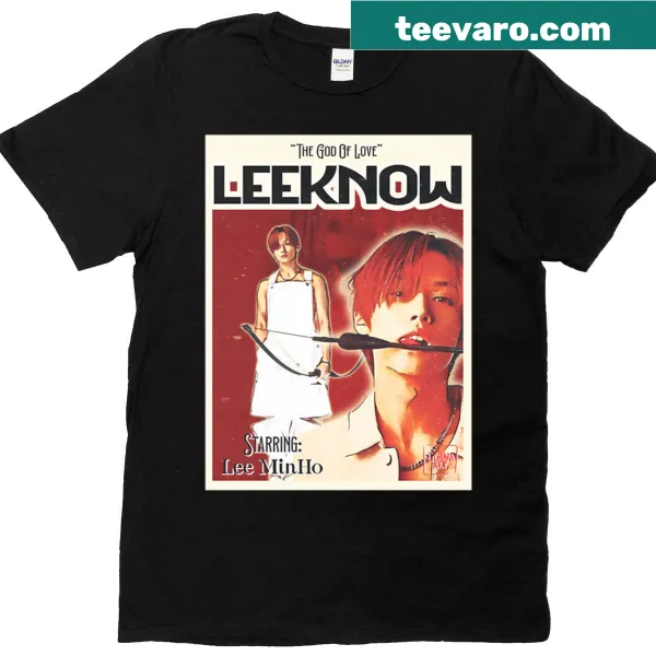 Imagery of Cupid on a movie poster style t-shirt