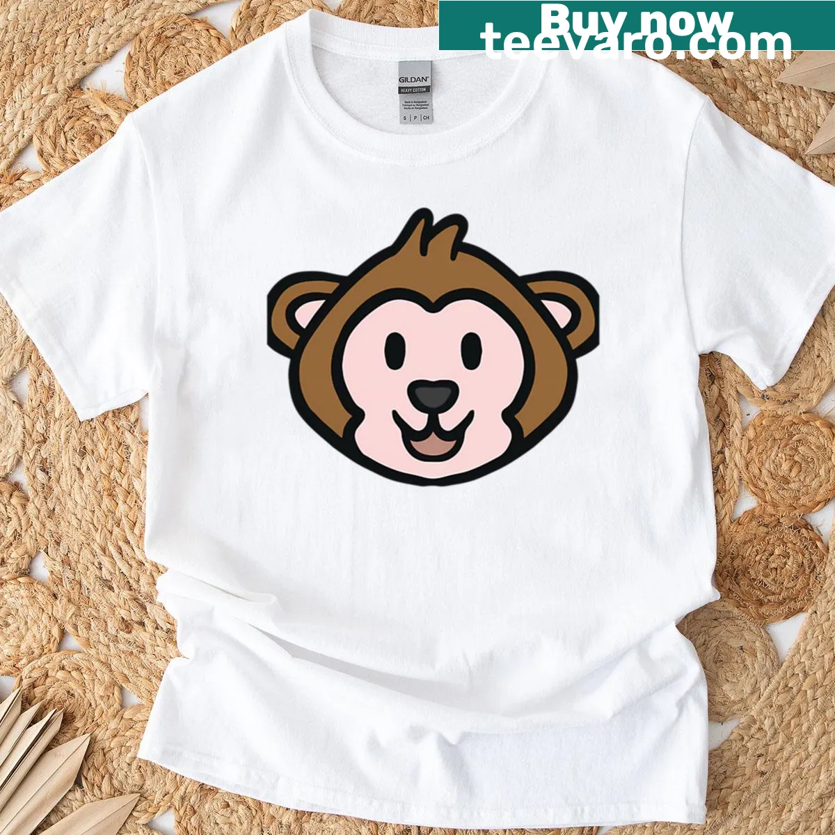Cute monkey drawing T-shirt for kids with playful illustration — on a men's t-shirt