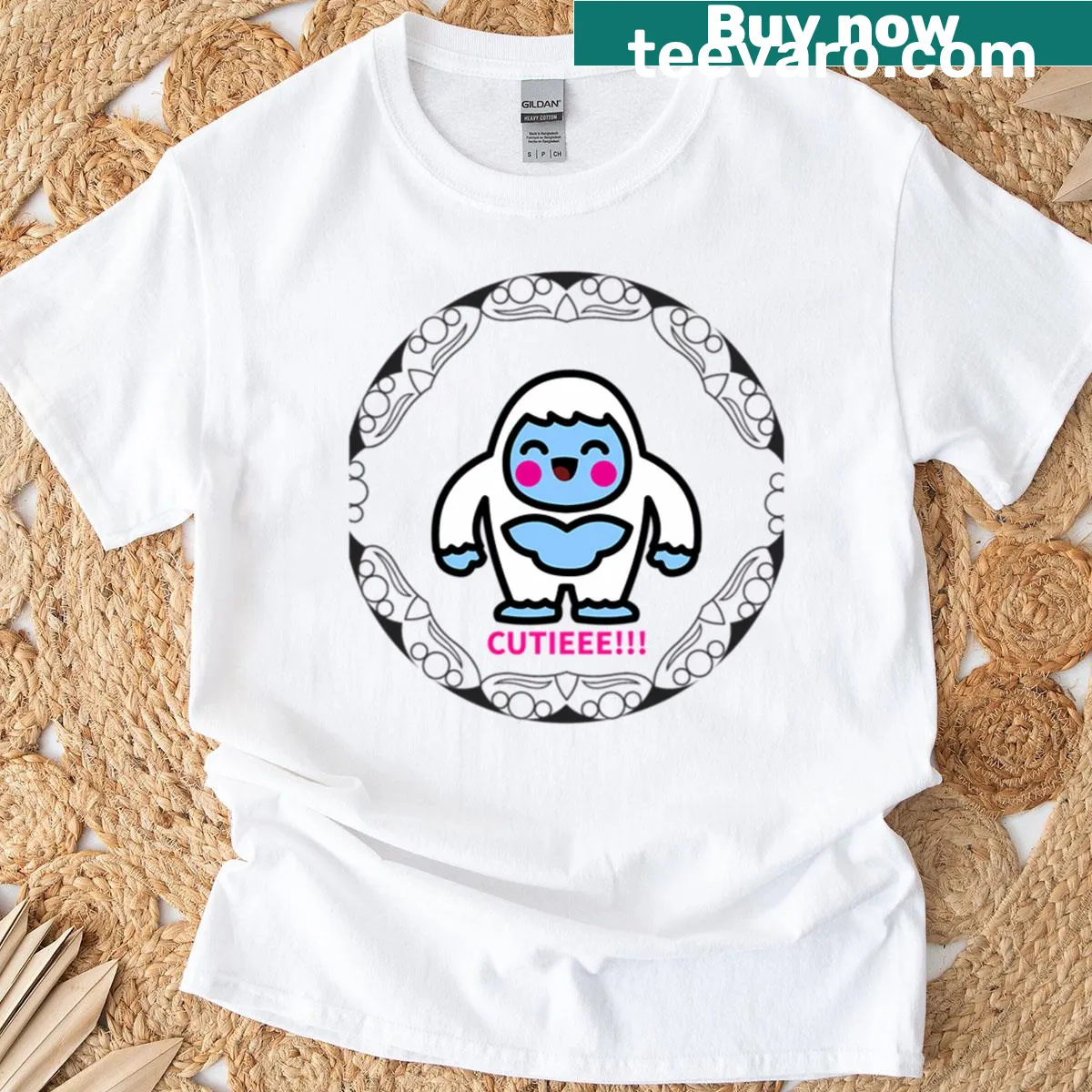 Cartoon-style t-shirt featuring a cute monkey graphic. — on a men's t-shirt
