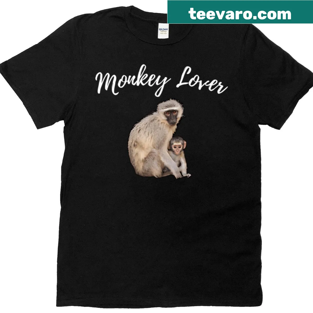Illustration of a mother and baby monkeys on a cute T-shirt. — on a men's t-shirt