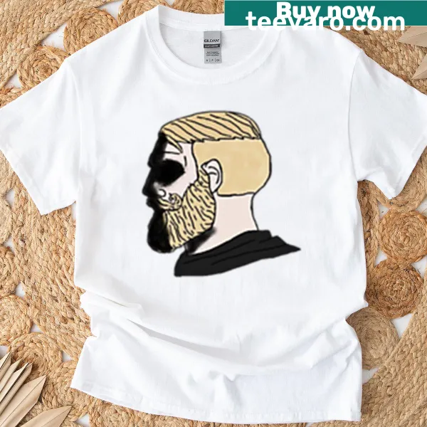 Oversized t-shirt featuring the Dark Chad face meme graphic