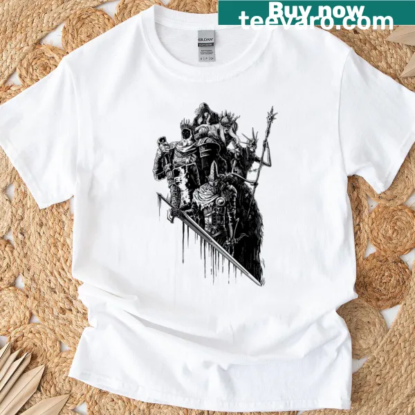 Vintage-style T-shirt with a dark undead knight graphic