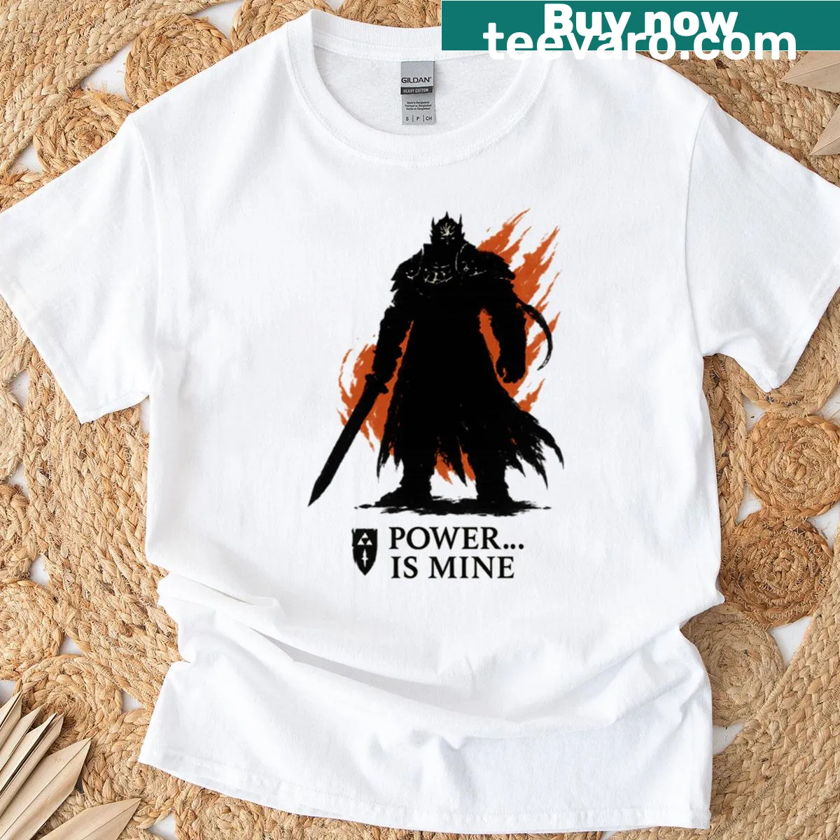 Minimalist ink brush design symbolizing power and mystery — on a men's t-shirt