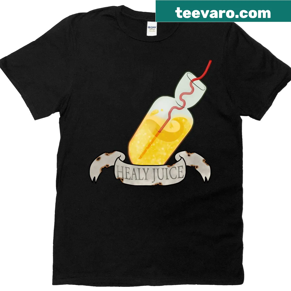T-shirt with humorous 'Healy Juice' graphic from Darksouls — on a men's t-shirt