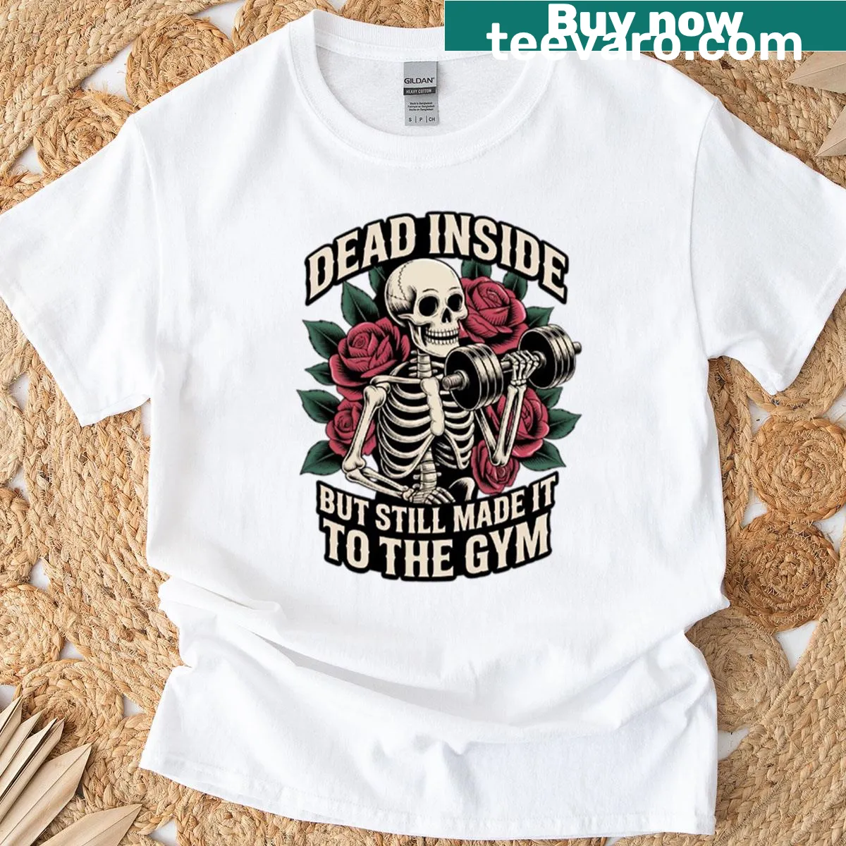 Funny workout quote t-shirt for gym enthusiasts — on a men's t-shirt