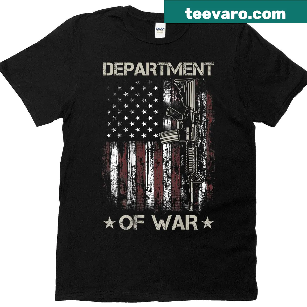 Bold t-shirt featuring We The People, American flag, and gun design — on a men's t-shirt
