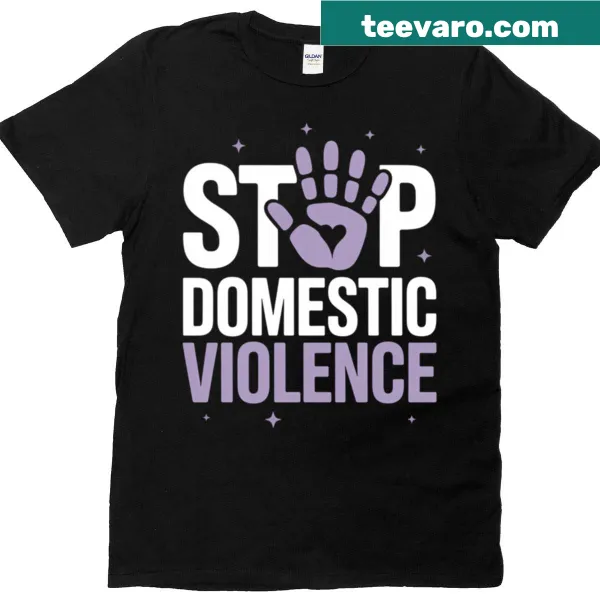 Supportive graphic t-shirt against domestic violence