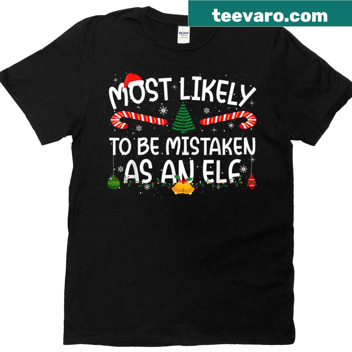 Whimsical family matching Christmas t-shirt design for moms — on a men's t-shirt