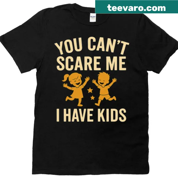 Halloween-themed tee with 'Fearless Frazzled' text for parents