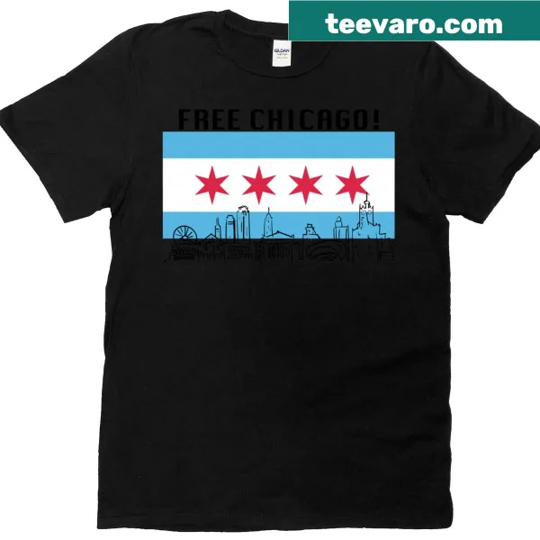 T-shirt with a typographic Free Chicago design
