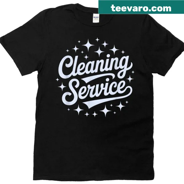 Graphic T-shirt with 'Housekeeping Ninja Clean Dust Team' design