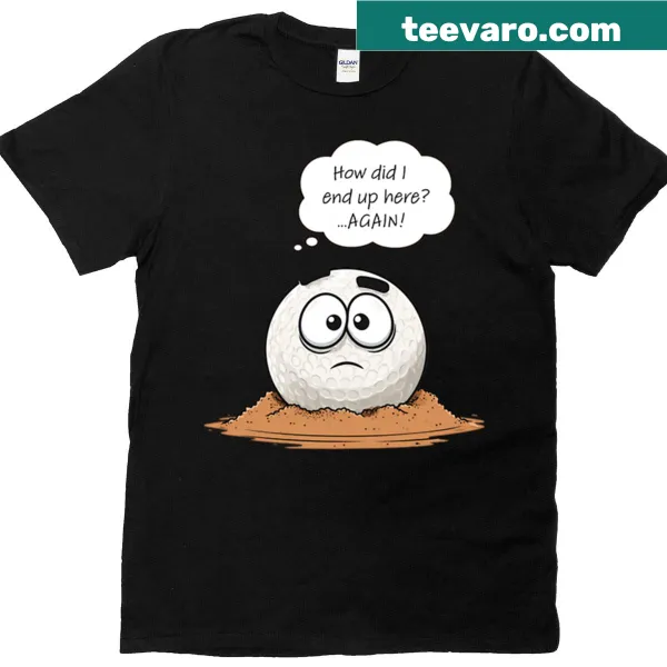 Witty text design about golf frustration on a T-shirt