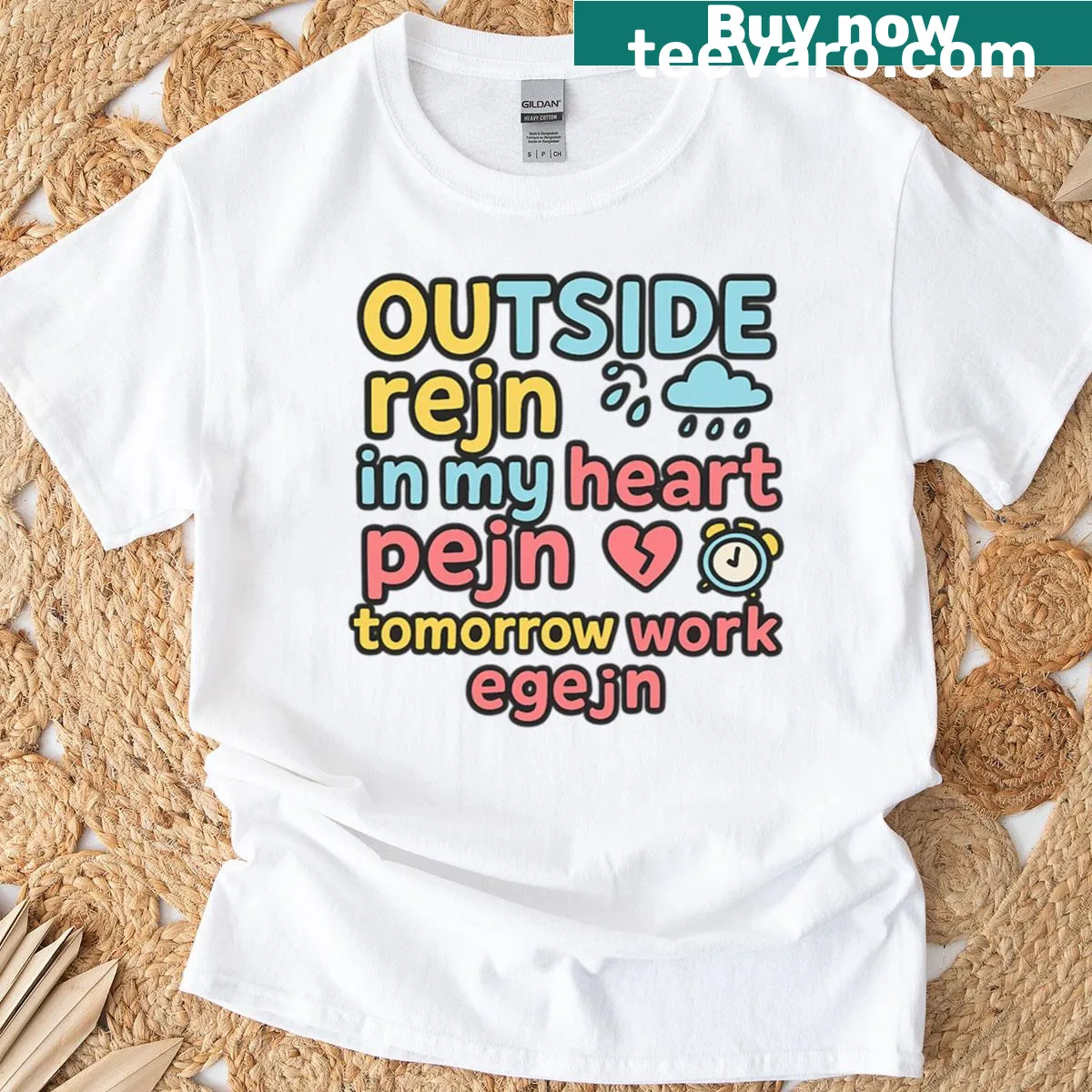Funny kawaii quote t-shirt with a whimsical design — on a men's t-shirt