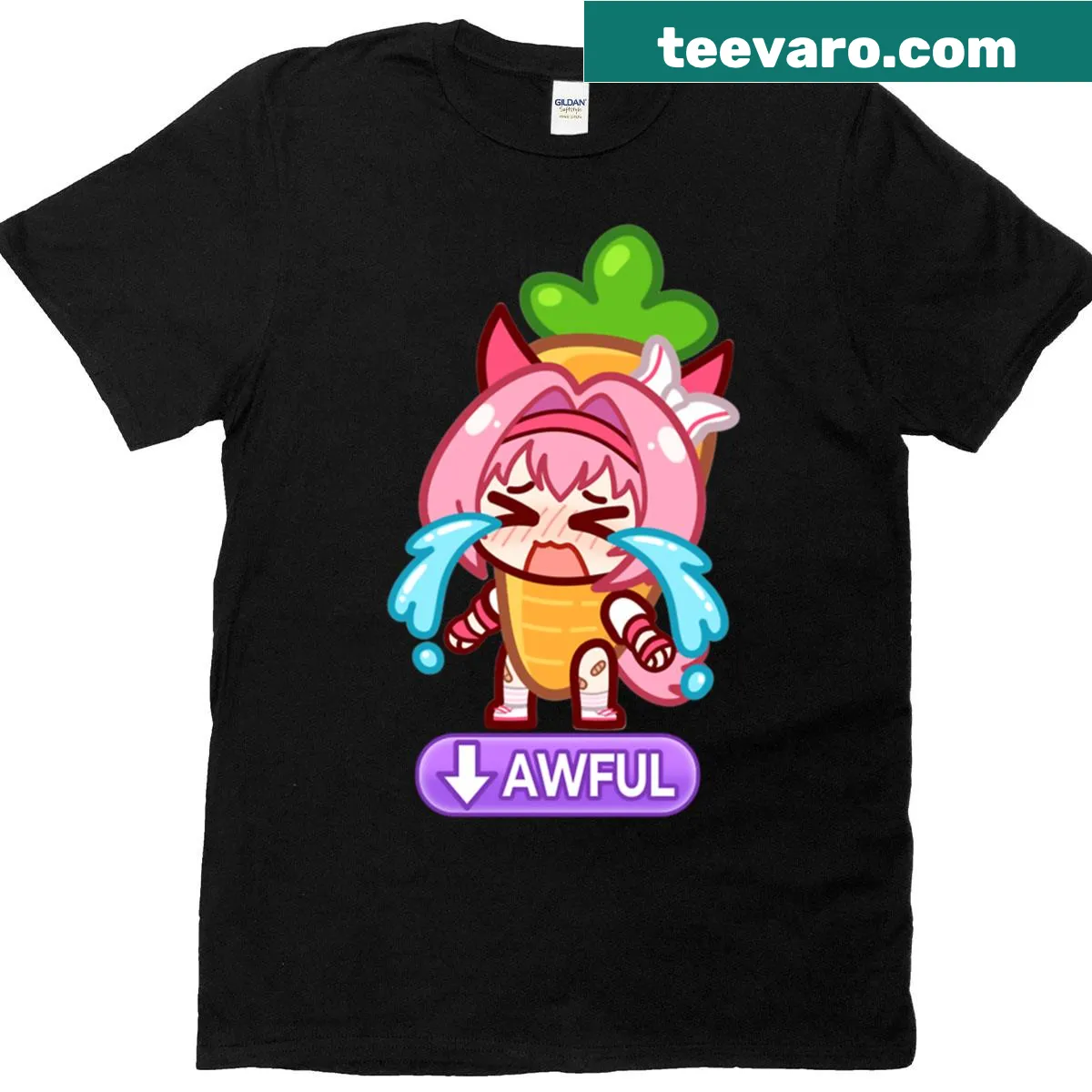 Chibi banana cat graphic inspired by Uma Musume Pretty Derby — on a men's t-shirt