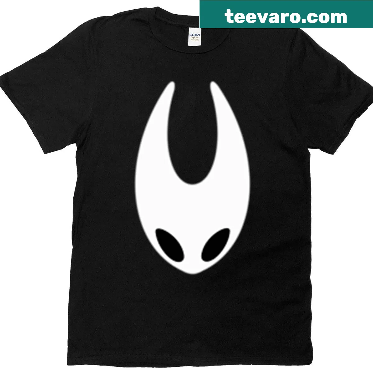 Hollow Knight Hornet Mask t-shirt with detailed illustration — on a men's t-shirt